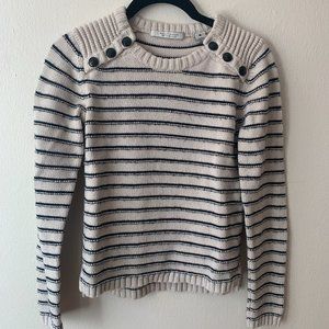 Scotch & Soda Cream and Black Striped Sweater
